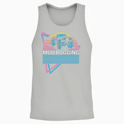 Mud Bogging Retro Unisex Tank Top - Ash