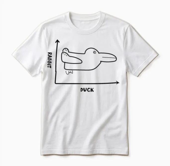 Duck or Rabbit? Unisex T-Shirt in White