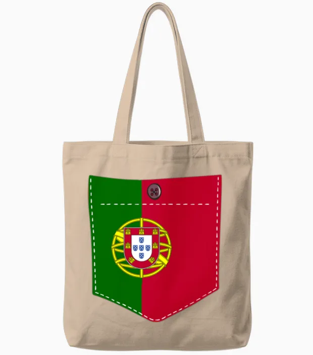 T-Shirt Drapeau Du Portugal - T-Shirt Portugal - Femme - Homme Manche Longue Tote Bags in Natural