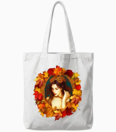 Fantasy Art Autumn Queen Tote Bags - White