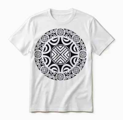 Hawaiian Maori Tribal Polynesian T-Shirt, Grey, S Unisex T-Shirt - White