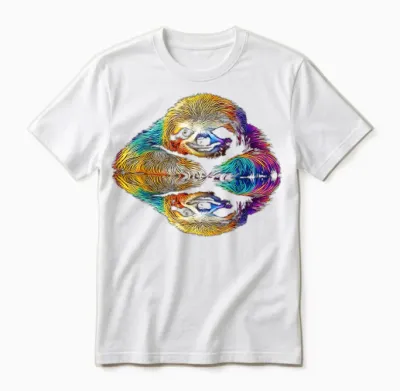 Faultier Abstrakt Niedlich Tier Bunte Kunst Grafik Faultier Unisex T-Shirt - White
