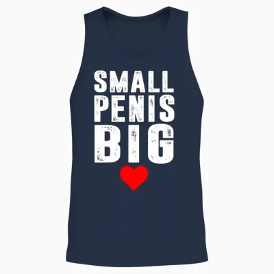 Small Penis Big Heart T Shirt Funny Bachelor Party Unisex Tank Top - Navy
