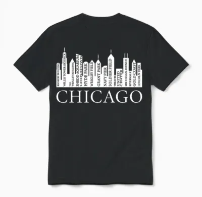 Chicago Buildings Unisex T-Shirt - Black