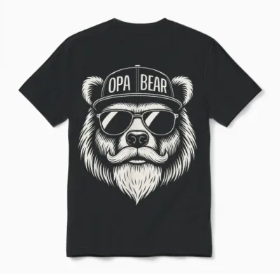 Herren Opa Bär – Lustiges Großvater Bär Unisex T-Shirt - Black