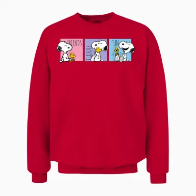 Peanuts - Snoopy Friends Cuddle Fun Unisex Sweatshirt - Red