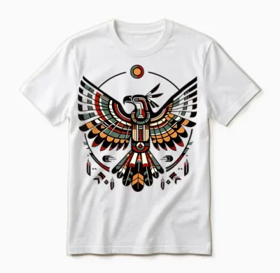 Thunderbird Native American Tribal Art Unisex T-Shirt - White