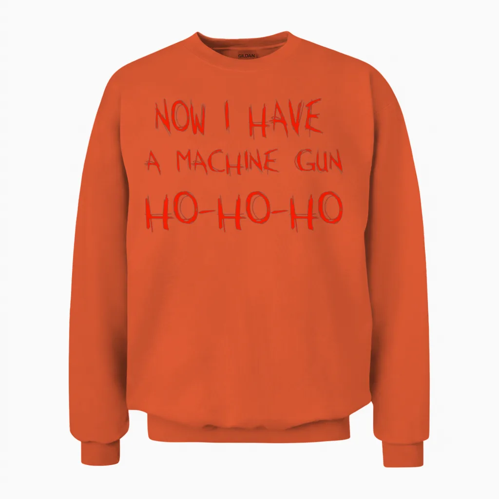Die Hard Machine Gun Unisex Sweatshirt in Orange