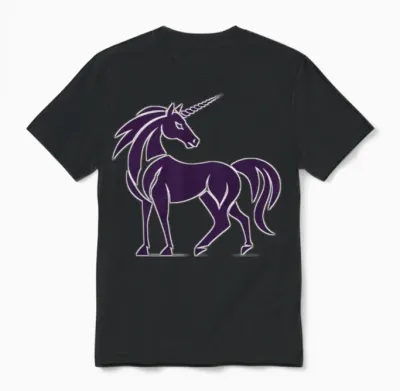 Design Horse Unicorn Unisex T-Shirt - Black