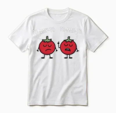 Tomato - Tomayto - Tomahto > Funny Vegetable Quote Unisex T-Shirt - White