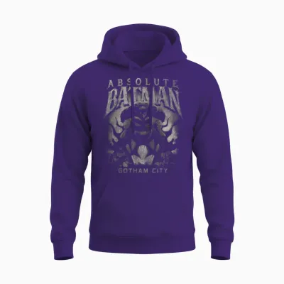 Batman Absolute Gotham City Metal Unisex Hoodie - Purple
