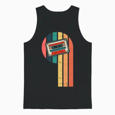 Retro Mixtape Cassette Retro 80s 90s Unisex Tank Top - Black