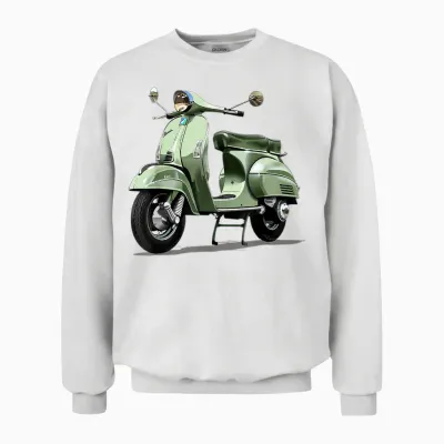 Motorroller Mofa Moped Scooter Rollerfahrer Geschenke Unisex Sweatshirt - White
