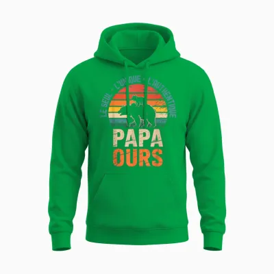 Dad Bear the Unique Authentic Funny Father's Day Gift Unisex Hoodie - Irish Green