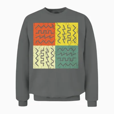 Retro Synthesizer Waveform - Electronic Music Unisex Sweatshirt - Graphite Heather