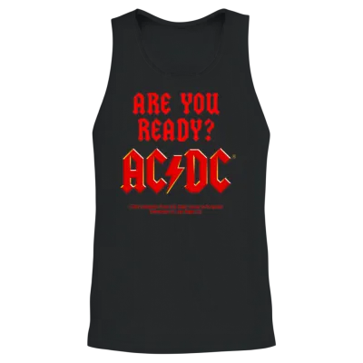 Ac/dc Red Logo Are You Ready? Unisex Tank Top - Black