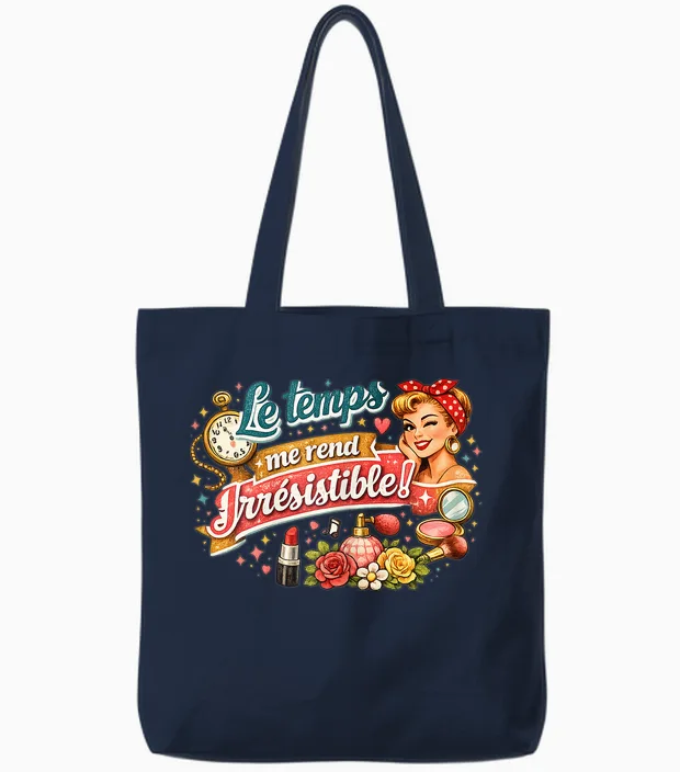 Cadeau Anniversaire Femme Original Humour Drole Irrésistible Tote Bags in Navy