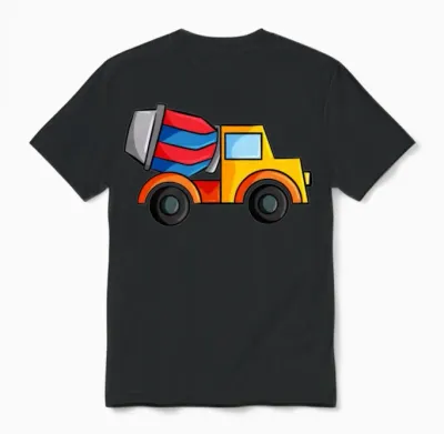 Construction Site Concrete Mixer Unisex T-Shirt - Black