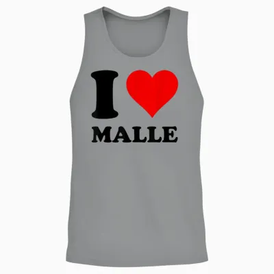 Red Heart I Love Malle T-Shirt, White Unisex Tank Top - Sport Grey