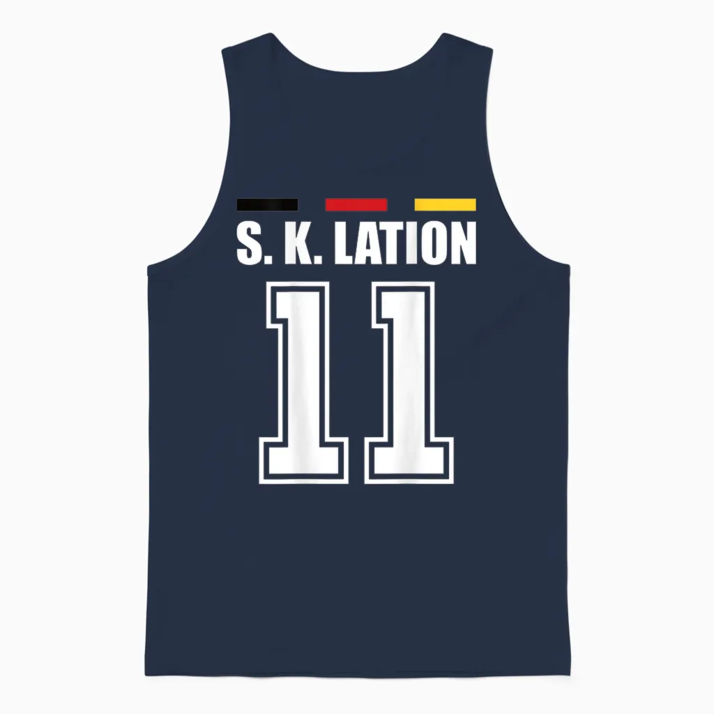 Funny Name Germany Jersey for Mallorca and the Party T-Shirt, Black, S Unisex Tank Top in Navy