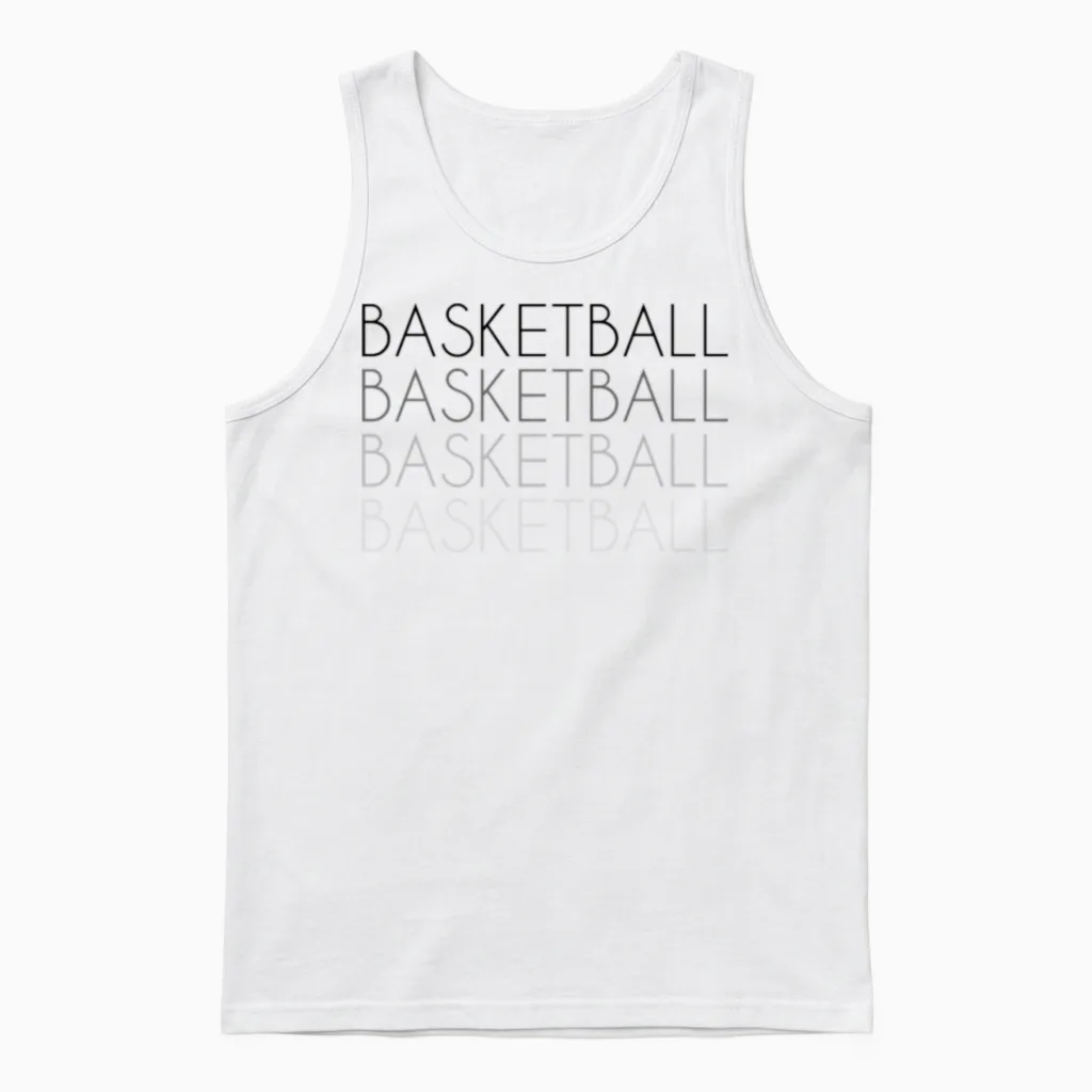 Basketball Retro Unisex Tank Top in White
