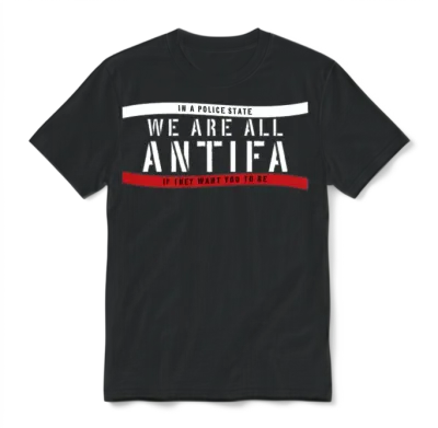 We Are All Antifa (wht) Unisex T-Shirt - Black