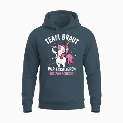 Team Braut Einhorn Junggesellenabschied Frauen Jga Unisex Hoodie - Dark Heather