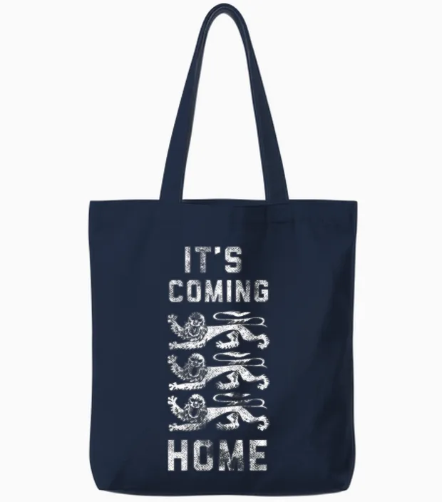 It's Coming Home Football T-Shirt England Tote Bags in Navy