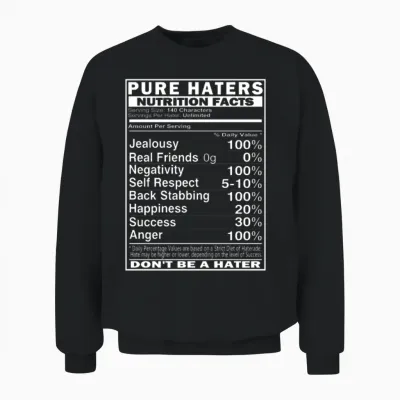 Pure Haters Facts Unisex Sweatshirt - Black