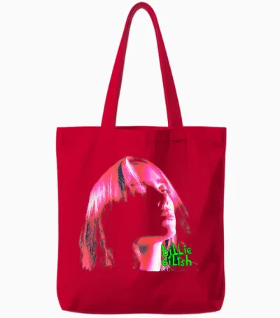 Official Billie Eilish Photographic Tote Bags - Red