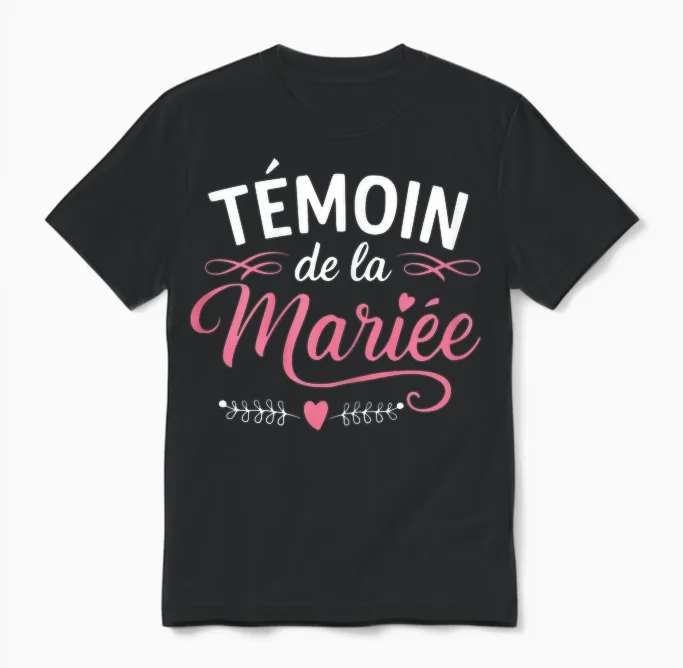 Témoin De La Mariée Accessoire Soirée Humour Femme Evjf Unisex T-Shirt in Black