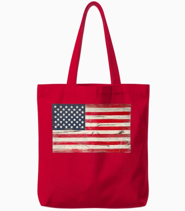 Vintage American Us Tote Bags in Red