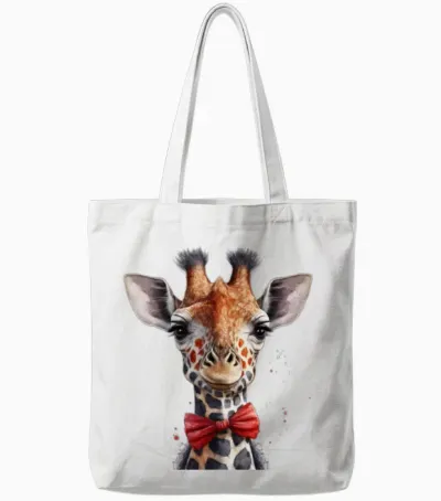 Funny Girafe Tote Bags - White