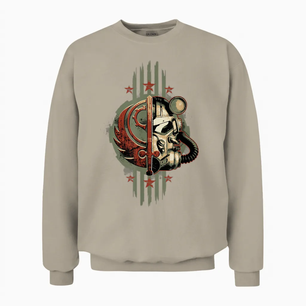 Fallout - Brotherhood of Steel Helmet Unisex Sweatshirt in Sand