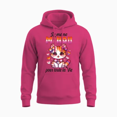 Funeral Life Young Girl Flag Lesbian Even Kitty T-Shirt, White Unisex Hoodie - Heliconia