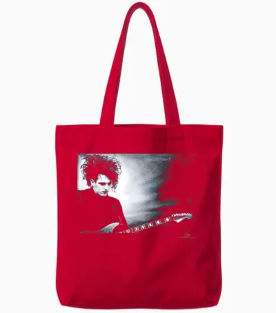 Robert Smith the Cure Live Disintegration Era Phil Nicholls Manche Longue Tote Bags - Red