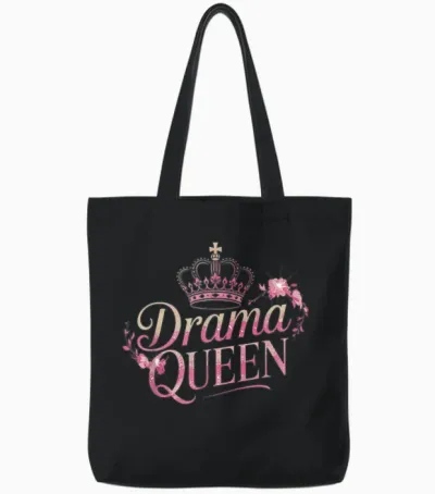Drama Queen Königin Prinzessin Selbstwert Starke Frauen Tote Bags - Black