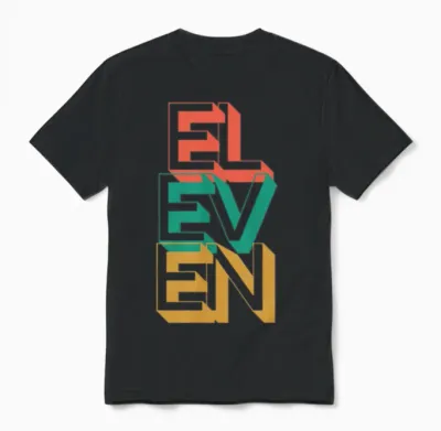 Retro Eleven Unisex T-Shirt - Black