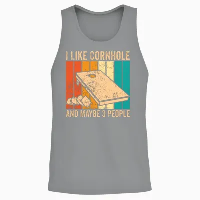 Funny Cornhole Retro Unisex Tank Top - Sport Grey