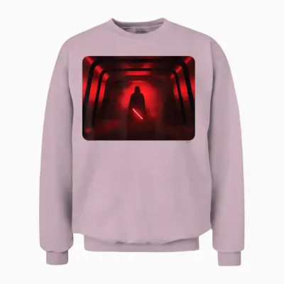Star Wars Darth Vader Red Lightsaber Shadow Unisex Sweatshirt - Light Pink