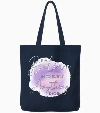 Quote About Self Confidence. Tote Bags - Navy