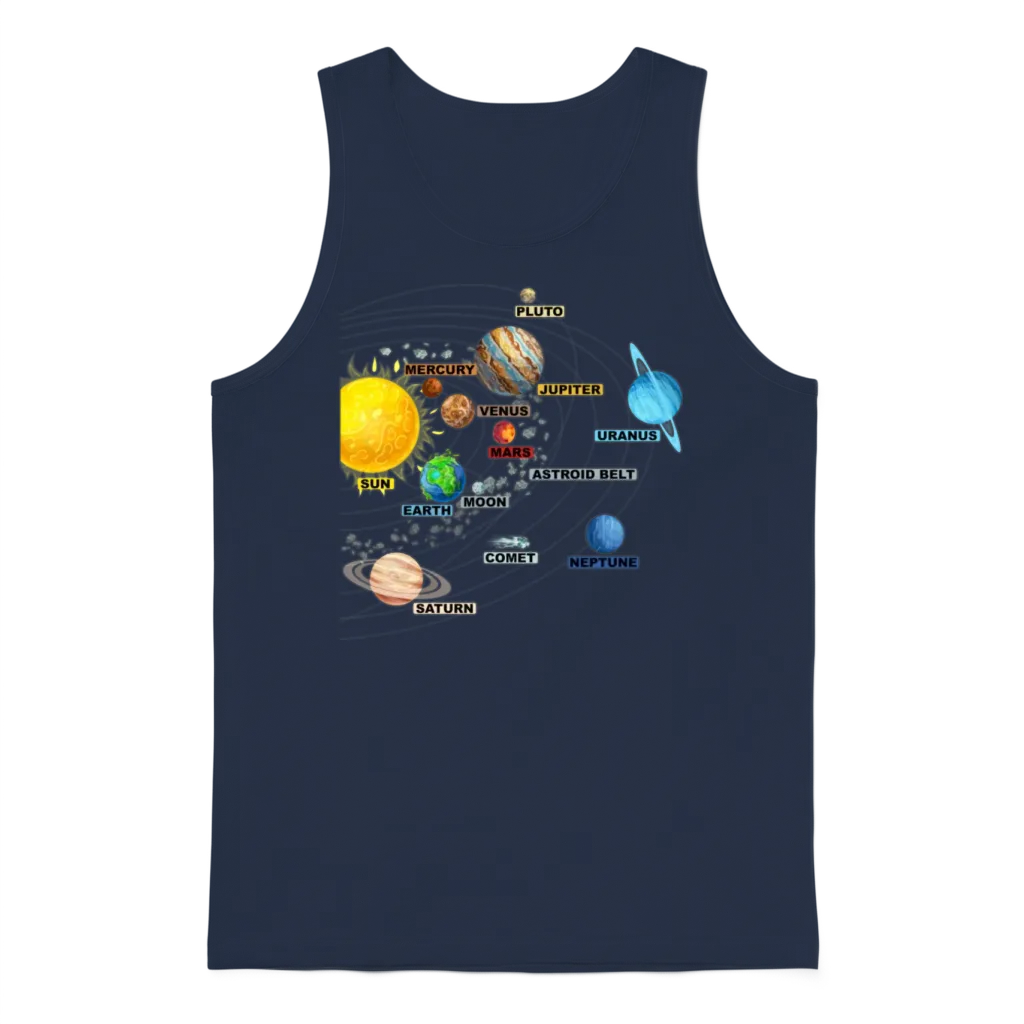 Solar System Planets Astronomy Space Science Girls Unisex Tank Top - Navy