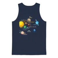 Solar System Planets Astronomy Space Science Girls Unisex Tank Top - Navy – 1