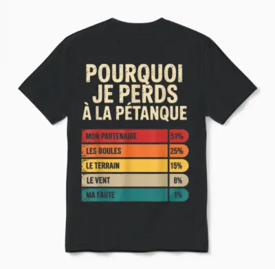 Why I Lose at Pétanque Funny Gift Humor Petanque Unisex T-Shirt - Black