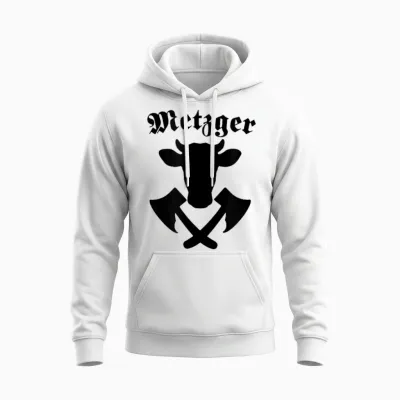 Zunftwappen Handwerker Metzger Symbol Fleischer Wappen Unisex Hoodie - White