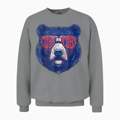Cubs Wearing Sunglasses Vintage Design for Men Women Unisex Sweatshirt - Sport Grey