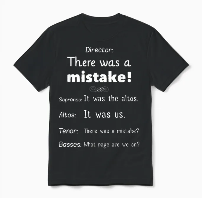Funny Choir Director Soprano Alto Tenor Bass Unisex T-Shirt in Black