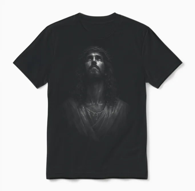 Jesus Christus Dornenkrone Retter Christlicher Glaube Unisex T-Shirt in Black