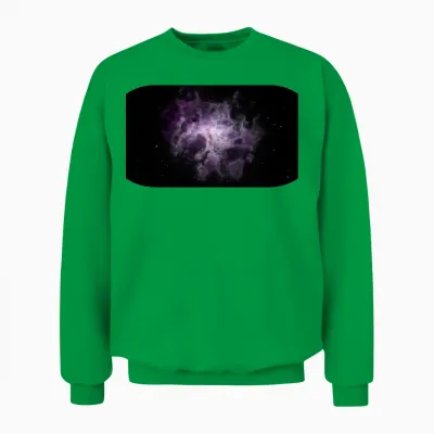 Unique Pink Nebula with Star Backround Unisex Sweatshirt - Irish Green