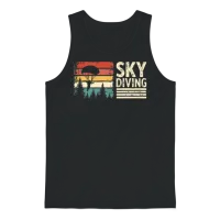 Skydiving Vintage Retro Sunset Unisex Tank Top - Black – 1